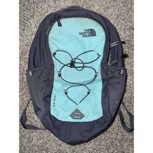 The North Face Jester Backpack Laptop Camp Hike School Travel Outdoors Gray Teal